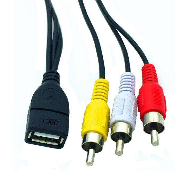 Hot 1.5m USB Female to 3 RCA Male Audio Video AV Composite Adapter Converter USB to 3 RCA Cable