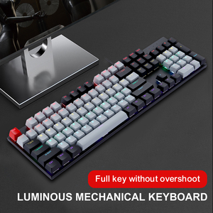 Bán Buôn Cổ Điển Rắn Màu Hồng Trắng Đen 104 Phím <span class=keywords><strong>USB</strong></span> Văn Phòng Có Dây Bàn Phím Cơ Khí Với Hỗn Hợp Màu Sắc Ánh Sáng - Product Image 4