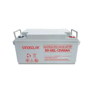 Batterie rechargeable plomb-acide Sandisolar 12v 65ah 20h batterie de production fabricant batterie de stockage plomb-acide