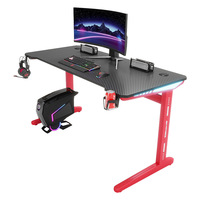 Table de jeu en acier pour ordinateur, avec éclairage d'ambiance RGB, pour cybercafé et usage domestique, vente en gros transfrontalière