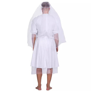 Costume de mariée fantôme pour homme, robe de mariée blanche avec voile, déguisement pour hommes, jeu de rôle pour fête d'Halloween - Product Image 4