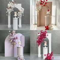 Dekorasi Lengkungan Pernikahan dengan Bunga Gantung dari Kain Sutra Buatan, Mutiara, dan Kapas Berwarna-warni, Rangkaian Mawar dan Hydrangea