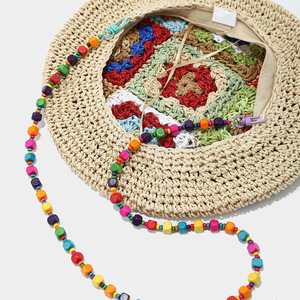 Handmade Bohemian Retro Ethnic Style Beret New Trendy Woven Painter <b>Hat</b> with Beaded Chain Decoration Crystal Fashion Accessories - Product Image 4