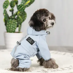 Jas Hujan Anjing Reflektif Tahan Air Jaket Hujan Anjing Mantel Pakaian Anjing Kecil Sedang Hoodie Jumpsuit Mantel Hujan Bulldog Perancis
