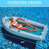 Lit flottant gonflable en PVC pour piscine, chaise longue pour adulte et canot de yacht, transat gonflable double capacité pour bronzage