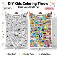 Couverture à colorier personnalisée pour le divertissement à domicile, la relaxation des adultes, cadeau promotionnel avec motifs et logo OEM/ODM
