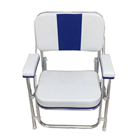 Chaise pliante de pont Xiamen Sunshine Marine avec coussins en mousse résistante, sans pliage accidentel, accessoire pour bateau/yacht/kayak/embarcation