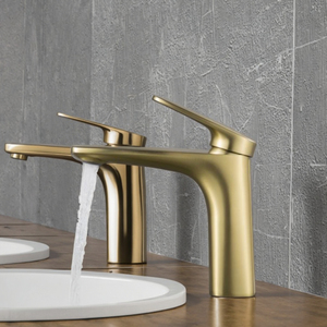 Rubinetto Premier <span class=keywords><strong>a</strong></span> foro singolo con finitura oro spazzolato <span class=keywords><strong>a</strong></span> manico singolo per <span class=keywords><strong>lavabo</strong></span> rubinetto valvola in ceramica - Product Image 6