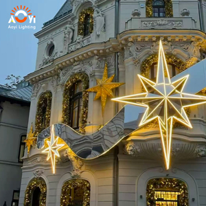 Décoration paysagère contemporaine en forme <span class=keywords><strong>de</strong></span> grande étoile <span class=keywords><strong>pour</strong></span> façade <span class=keywords><strong>de</strong></span> bâtiment <span class=keywords><strong>de</strong></span> centre commercial - Product Image 4