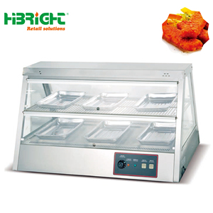 HIGHBRIGHT Réchauffeur électrique de comptoir ouvert à deux côtés à haute efficacité en acier inoxydable noir vitrine d'affichage de nourriture chaude 3.5kw - Product Image 5