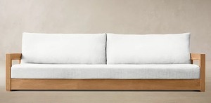 Ensemble de table à manger d'extérieur en teck, meubles en bois contemporains pour patio et jardin, coussin durable non imperméable - Product Image 5