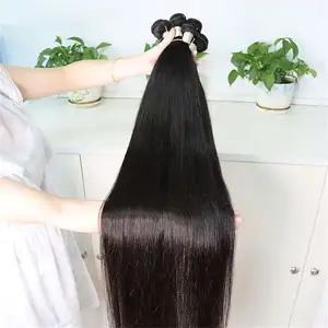 Ücretsiz örnek 10A 40 inç vietnamca İŞLENMEMİŞ SAÇ, perulu insan saç demetleri, çift çizilmiş renkli insan saç uzatma