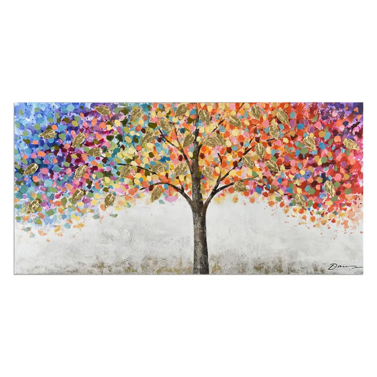 FREE CLOUD Home Decor Large Trees Modern Nordic Posters Pictures Handmade Abstract Canvas Wall Art Oil Paintings