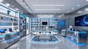 Vitrine de présentation de téléphone portable à écran en verre avec éclairage LED pour magasin de détail, armoire publicitaire, étagère - Product Image 2