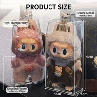 Étui de présentation pour figurines, transparent à 360° en PVC, anti-poussière et étanche, pour boîtes mystères, porte-clés suspendus et accessoires de breloques