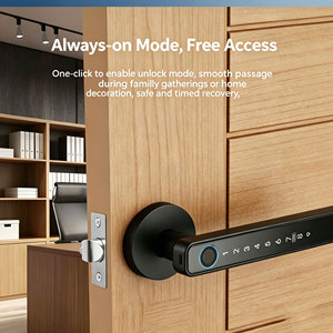 Glomarket Tuya Ttlock Ble Fingerprint Smart <b>Lock</b> Security Electronic Keyless Smart Door Handle <b>Lock</b> Indoor Room <b>Lock</b> - Product Image 2