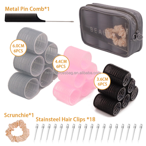 Velcroes Set di rulli per capelli gancio anello auto aderente rullo per capelli con custodia in metallo clip - Product Image 4