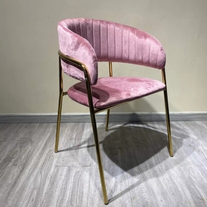 Sedie da Pranzo di Lusso con <span class=keywords><strong>Gambe</strong></span> in Metallo Dorato per Ristoranti Occidentali, Pasticcerie e Sale da Tè, Sedie per Mensa del Personale, Divanetti e Poltrone - Product Image 2