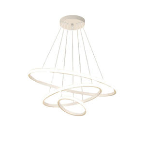 Современная Роскошная светодиодная люстра с 3-кольцевым железом + силиконовый подвесной светильник с регулируемой яркостью <span class=keywords><strong>2</strong></span>-летняя гарантия домашний Декор Гостиная гостиничная длинная - Product Image 6