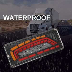 2PCS 24V Feux arrière dynamiques à défilement de couleur, clignotants, feux de freinage et feux de recul pour voiture, remorque, camion, poids lourd 33x14CM - Product Image 3