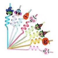 Pailles folles réutilisables en plastique de qualité alimentaire et écologiques pour Halloween - Accessoires de boisson parfaits pour les cadeaux de fête de Noël