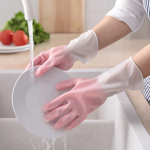 Autres gants en caoutchouc latex fins et durables de couleur dégradée pour le nettoyage de la cuisine, la vaisselle et les travaux ménagers, imperméables - Product Image 1