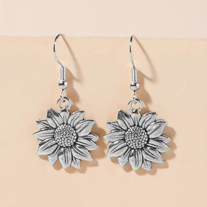 Elegant Sunflower Ear <b>Hook</b> <b>Earrings</b> For Women Floral Drop <b>Earrings</b> Fashion Daily Wear Jewelry Wholesale - Product Image 6