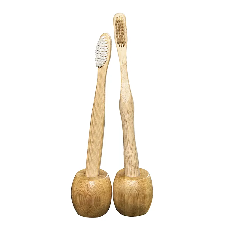 Eco friendly high quality bamboo toothbrush travel wooden toothbrush holder