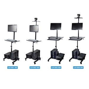 Single Leg Pneumatic Sit to Stand Extendable Metal <strong>Desk</strong> Height <strong>Adjustable</strong> Workstation with Movable Base - Product Image 3