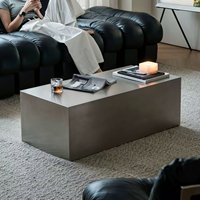 Table basse rectangulaire en acier inoxydable LS L2641021, style mid-century modern, pour salon