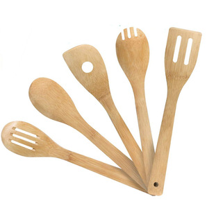 Utensilios de cocina de madera de 8 piezas, utensilios de cocina de bambú con soporte - Product Image 3