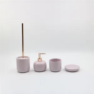 Роскошные высококачественные наборы для ванной комнаты, современные керамические матовые недорогие аксессуары из 4 частей для ванной комнаты, керамическая посуда