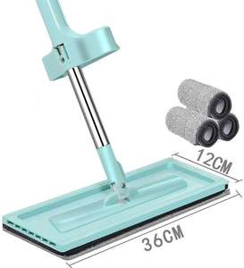 Herramienta de Limpieza para el Hogar, Mopa de Limpieza de Pisos con Sistema de Escurrido Manual, Mopa de Microfibra para Limpieza de Ventanas, Mopa Plana de Microfibra - Product Image 3