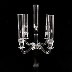 <span class=keywords><strong>Chandelier</strong></span> de Table en <span class=keywords><strong>cristal</strong></span> avec Tubes en verre, <span class=keywords><strong>5</strong></span> <span class=keywords><strong>Branches</strong></span>, <span class=keywords><strong>chandelier</strong></span>, décoration de maison, mariage - Product Image 3