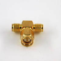 Adaptador Coaxial RF de 50 ohmios en Forma de T, Conector SMA Macho a RP SMA Hembra