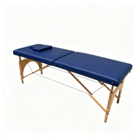 Table de massage portable pliable en bois à 2 sections, lit de spa réglable en hauteur pour clinique de massage