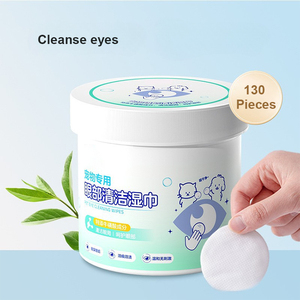 Lingettes pour les yeux des chiens Formule à base de plantes pour chiens et chats Éliminateur de taches de larmes Chiots Chatons Facile à nettoyer - Product Image 1