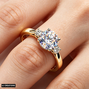 Anillo de Compromiso de Oro Blanco Sólido de 14K para Mujer, con Diamante Cultivado en Laboratorio, Corte Brillante Redondo, Clásico y de Lujo, Certificado por IGI - Product Image 5
