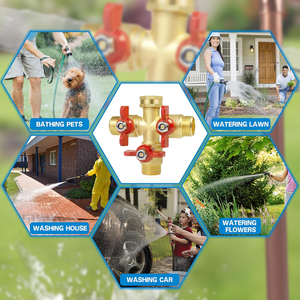 HydraFlow TriPort Collecteur en laiton massif Matrice de distribution d'eau Diviseur d'irrigation haute pression - Product Image 6