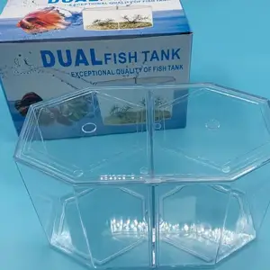 Wholesale Desktop Small Goldfish Tank Double Grid Independent Fighting Fish Tank Guppies Incubator Breeding Isolation Box
