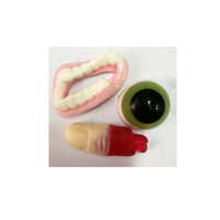 Fournisseur de confiseries Vente en gros Puissant et délicieux Halloween Halal Colorful Gruesome Gummi Dents bonbons mous