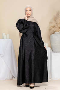 Robe longue musulmane texturée personnalisée Leduo, style décontracté et ample, vêtements islamiques pour femmes, style Dubaï, Abaya. - Product Image 3