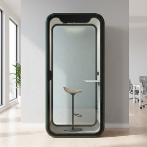 쉬운 설치 한 사람 개인 정보 보호 홈 실내 야외 지능형 사무실 회의 포드 저소음 조립식 유리 사무실 룸 포드 - Product Image 4