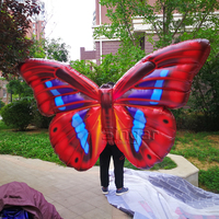 Ailes de papillon gonflables lumineuses géantes personnalisées de 3 m de large en tissu Oxford, costume pour adulte, performance sur scène de festival
