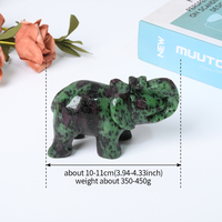 Elefante Tallado a Mano en Cristal de Rubí Zoisite Natural de Buena Calidad para Decoración