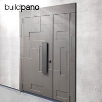 Porte de sécurité moderne en aluminium moulé pour entrée de villa, bâtiment résidentiel de luxe, panneau décoratif, structure à cadre solide