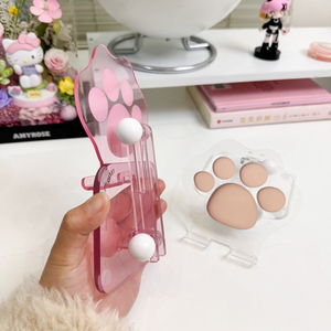 Support de téléphone portable pliable en acrylique en forme de patte de chat, rose, pour voyage et organisation de bureau - Product Image 6