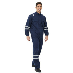 Combinaison de soudage ignifuge sur mesure, bleu marine, 100 % coton, design fendu, pour le soudage électrique et les travaux pétrochimiques - Product Image 5