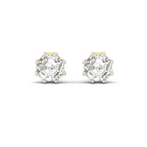Elegantes Pendientes Solitarios Starlit Grace con Diamante Cultivado en Laboratorio CVD de Corte Octogonal de 0.505ct, Chapados en Oro de 10K, Regalo Moderno para Mujer - Product Image 5