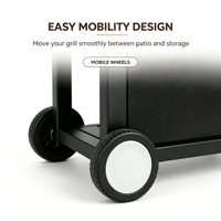 Barbecue à gaz en acier inoxydable 304 pour jardin extérieur avec 4 brûleurs, support pliable et mobile pour le camping